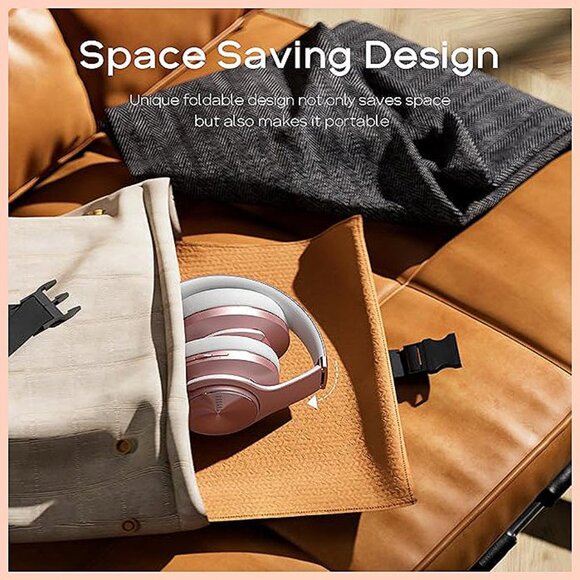 Bluetooth Headphones Over-Ear, 90 Hrs Playtime Wireless Headphones Rose Gold - Picture 6 of 7